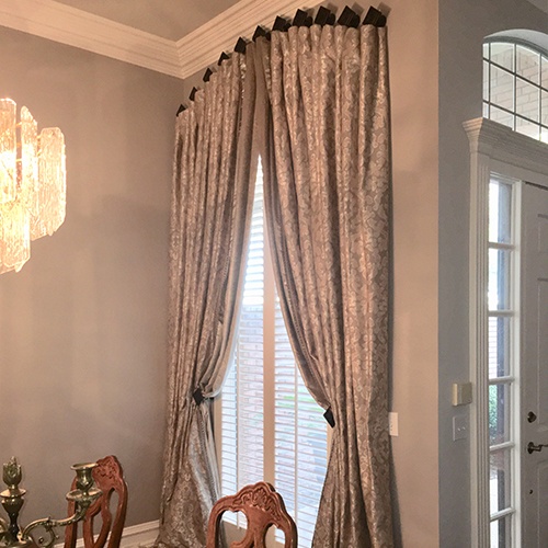 Custom silver drapes