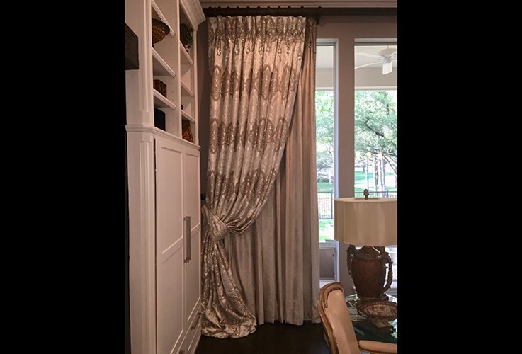 Custom drapes and curtains in living room