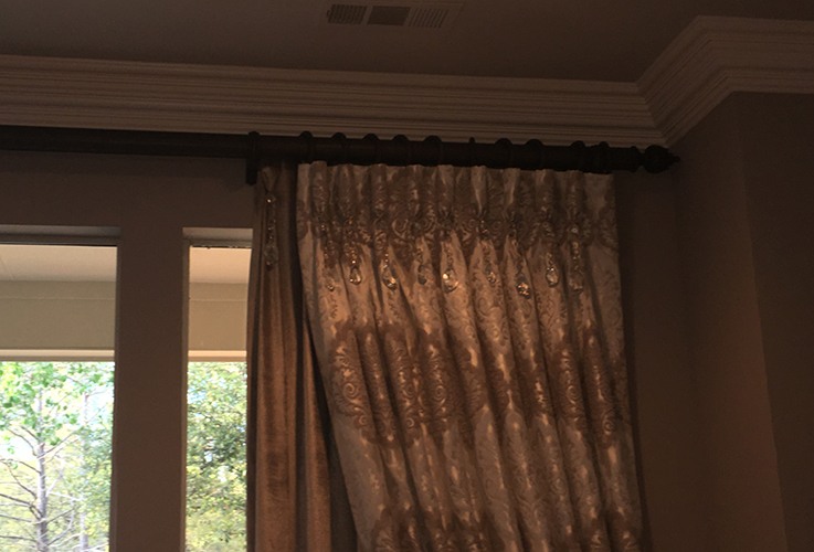 Closeup of beautiful drape hanging