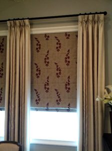 layered drapes and shades