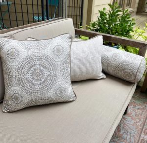 Beautiful custom cushions made with durable Sunbrella fabric