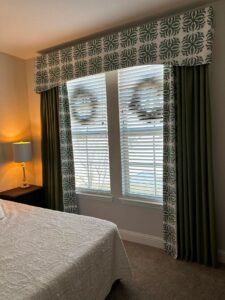 Beautiful custom draperies in bedroom