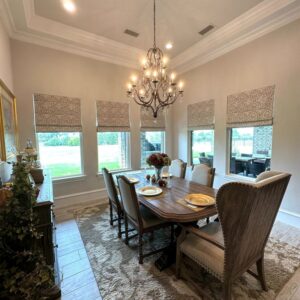 Beautiful shades in elegant dining room