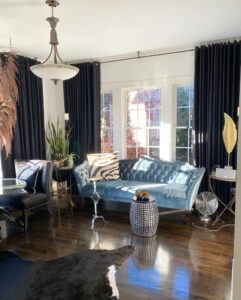 Beautiful draperies in elegant living room